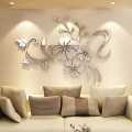 3D Mirror Floral Acrylic Wall Sticker Removable Mural Decal Home Living Room Bedroom Decor Wall Art Home Decoraion Accessories. 