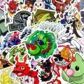 10/30/50Pcs/set Digimon Adventure Cartoon Anime Sticker For Decal Phone Case Kids Laptop Laptop Luggage Skateboard Suitcase. 
