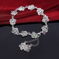 silver color bracelet beautiful flowers for women classic high quality fashion jewelry wholesale JSH-lh013. 