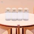 4x 1/12 Dollhosue Miniature Glass Jars Model Small Glass Bottles Life. 