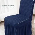 Bubble Stuff Dining Chair Covers - Premium Zebra Velvet Chair Covers - Frill Dining Chair Cover – Elegant & Stretchable - Pack of 4 , 6 , 8. 