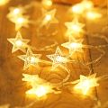20 LED Battery Operated Star String Fairy Lights – Warm White Twinkling Star Lamps for Wedding, Birthday Party, Christmas, Ramadan, Eid, Home Decoration, Bedroom, Garden, Festival, Indoor & Outdoor Lighting. 
