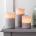Flameless Candles - Real Wax Battery Operated Candles with Remote Control - Pack of 3 - Height 4, 5 & 6”, Diameter 3”. 