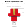 200A Square Terminal M8 M6 Thread Busbar Type Terminal Through-Wall Copper Terminal (Black). 