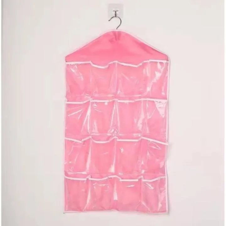 16%20Pocket%20Durable%20Clear%20Door%20Fordable%20Wardrobe%20Storage%20Organizer%20Hanging%20Bag%20-%20Image%203