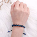 Wholesale Handmade Adjustable Rope Cord Thread Braided Bracelets Blue Resin Turkish Eye Amulet Nazar Bracelet For Men Women. 