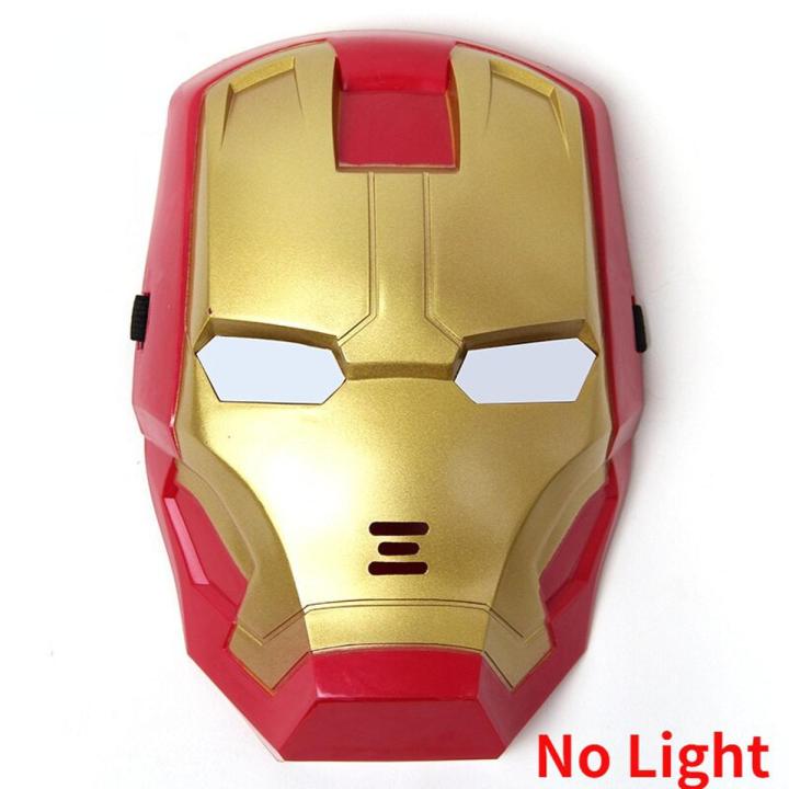 【AiBaby Store】Marvel Avengers 4 Iron Man Captain America  Light Sound Tony Stark Helmet Open  for Children Gift Halloween Cosplay