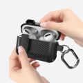 (New)Wireless Earphones Shockproof Bumblebee Carbon Fiber Protective Case with Switch For AirPods Pro. 
