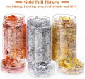 Panni Flakes Gold, Silver & Copper for (Resin Art, Calligraphy) Foil Flakes Imitation Flakes Multipurpose Crushed Foil for Resin Metallic Leaf for, Painting, Crafts, Slime and Resin. 