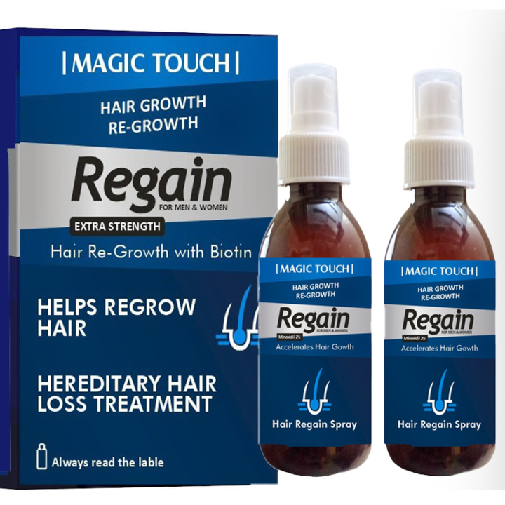 Magic Touch Hair Re gain with Minoxidil 5% - hairgain hair Spray - Hair spray and Regrowth – best hair gainer hair spray for male and female - anti hair fall hair and hair regrowth serum for all hair types and age