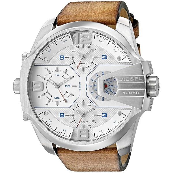 Diesel DZ7374 Leather Strap Wrist (Four Time Zone) Watch For Men