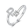 Elegant Initial Letter A-Z Crystal Zircon Fashion Rings with 1-Year Warranty. 