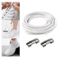 No Need Tie Shoe Laces Adults Sneakers Stretch Tie of Less Shoe Laces for Backpacking White Lace Argent. 