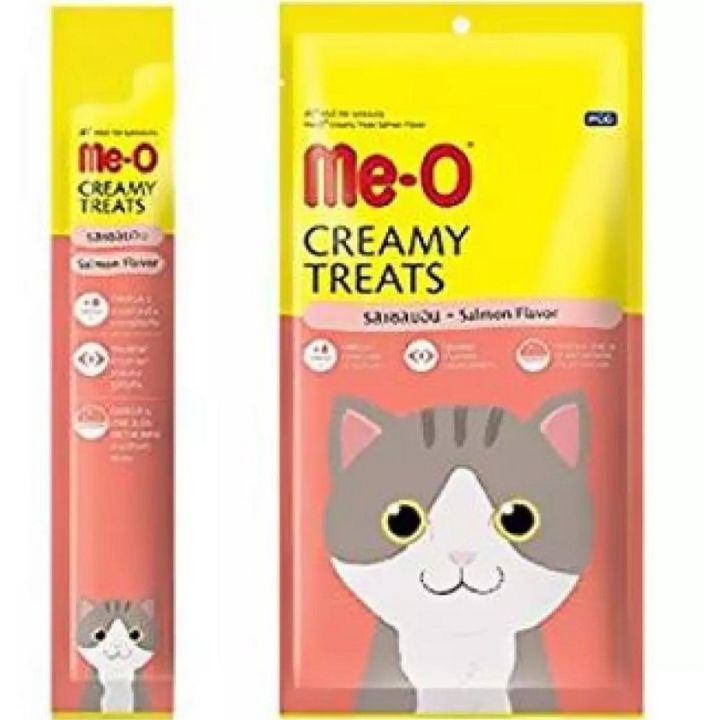 Pack Of 4 : Cat Tails Meo Delicious Lickable Treats Salmon  Flavour Cat Food Best Pet Food(15GM X 4)