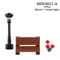 MOOXI City MOC Building Block Parts House Furniture Compatible Action Figure DIY Kids Toys Park Bench Street Lamp Bricks MOC0017 Pizazzazz. 