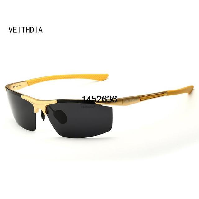 VEITHDIA Aluminum Magnesium Sport Sunglasses Polarized Men Coating Mirror Driving Sun Glasses oculos Male Eyewear Accessories