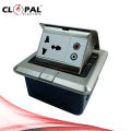 Clopal Silver Square Pop-Up Floor Multi + AV Socket With Box. 