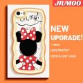 JIUMOO For iPhone 6 Plus iphone 6s Plus Case Cartoon Cute Minnie Mouse Colorful Lovely Cream Wave Border Soft Clear Shockproof Phone Cases Creative Camera Transparent Casing Simple Silicone Protective Cover. 