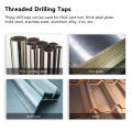 Threaded Drill Taps, Thread Tapping Tool 6Pcs HHS for Thick Steel Plate. 