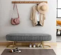 Luxe Living Co - Customized 3 Seater Luxury sofa sitting Stool With Metal Stand- sofa Chair Stool. 