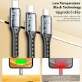 3 In1 5A Super Fast Charging USB Cable For iPhone 14 13 12 11 Charging Cable USB TypeC Cable For Huawei/Honor Xiaomi Samsung. 