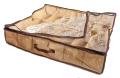 Under Bed Shoe Organizer Bag Foam Fabric Sheet Shoe Organizer with Clear Plastic Zip Cover Store up to 12 Pairs of Shoes Brown 1 Pcs. 