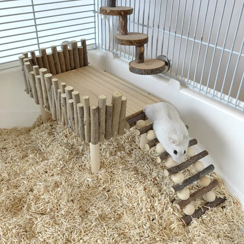 Hamster Climbing Toys Wooden Chewing Toy Pet Activity