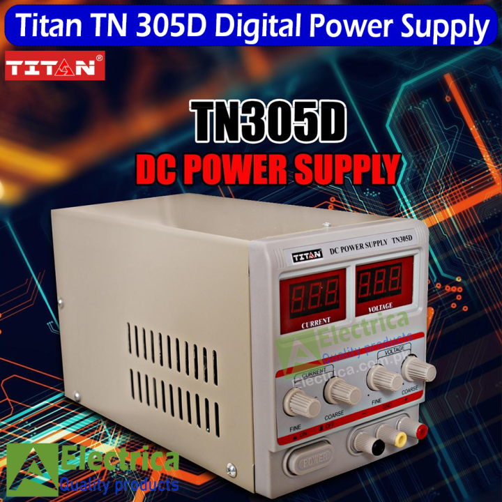 Titan TN 305D 220V DC Power Supply Precision Lab Variable 30V 5A Adjustable Regulator Power Supply by Electrica (Black , Wight )