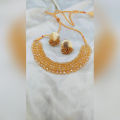 Ladies Orange Stone Stylish Necklace With Stylish Earring Set-Box Free. 