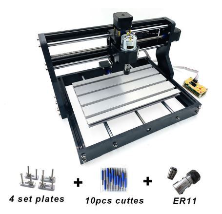 CNC 3018-PRO Router Kit GRBL Control 3 Axis Plastic Acrylic PVC Wood Carving Milling Engraving Machine, XYZ Working Area 300x180x45mm