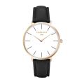 Chronos 1898 Men Women Simple Quartz Watch Case Unisex Couple Leather Watches Large Analog Face Brown Black Montre Femme. 