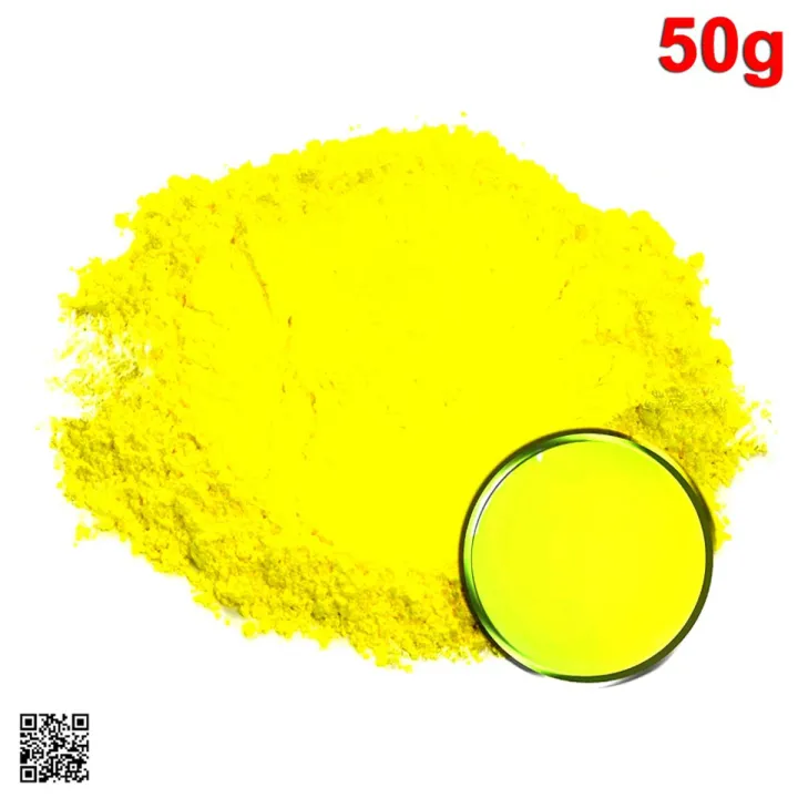 Neon Yellow Fluorescent Pigment Powder for Painting, Artwork and Crafts 50g DesireOutlet