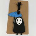 Spirited Away No Face cartoon PVC Keychain classic anime soft rubber luggage tag boarding pass bag tags hanging ornaments bags. 