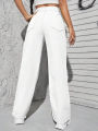 Women White Denim Jeans Straight Fit For Girls | High Waisted. 