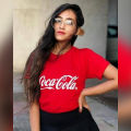 ACE-Red Cotton Coca Cola Printed T Shirt for Her. 