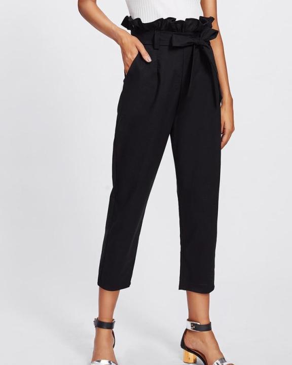 Black%20Tie%20Waist%20Culottes%20Pant%20for%20Women%20-%20Image%203