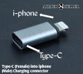 USB C Female to Lightning Male Adapter - Charging & Data Transfer for iPhone, iPad & AirPods. 