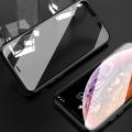 For Apple iPhone XS Casing 360° Full Body Transparent Tempered Glass with Magnetic Adsorption Metal Bumper Case Cover. 