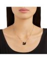Cute Stylish Crystal Black Swan Pendant For Girls Locket Necklace For Women. 