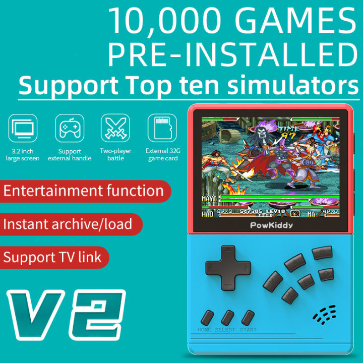 3.5 inch Pocket Video Handheld Game Console 10+ Simulators 10000+ Retro Games Music MP3 MP4 Player Support TV Out POWKIDDY V2