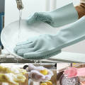Magic Reusable Silicone Gloves with Wash Scrubber, Heat Resistant, for Cleaning, Household, Dish Washing, Washing the Car. 