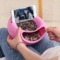 Creative Multifunction Double Layers Lazy Snack Bowl Plastic Fruit Plate Phone Holder. 