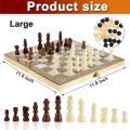 Wooden Chess Board Set Folding Chess Checkers Backgammon 3 in 1. 