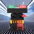 Button Switch AS-22/25N Double Push-Button with LED Light NO+NC On-Off Momentary. 