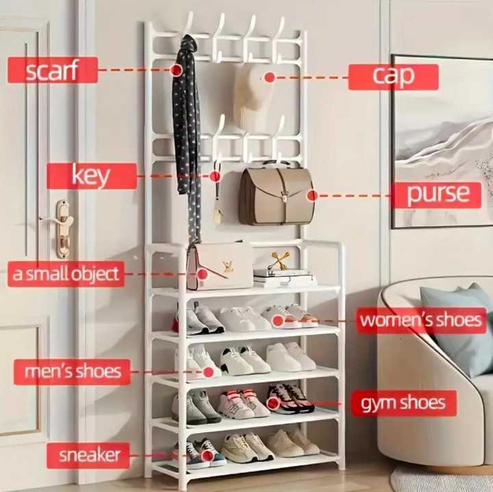 Multi-Function%205%20Layers%20Shoe%20&%20Coat%20Rack%20with%20Hanger,%20Living%20Room%20Clothes%20Metal%20Storage%20Rack,%20Easy-to-Assemble%20Simple%20Storage%20Rack,%20Other%20Miscellaneous%20Items%20Storage%20Shelf,%20Suitable%20for%20Entrance,%20Bedroom,%20Living%20room%20and%20Bathroom%20-%20Image%203