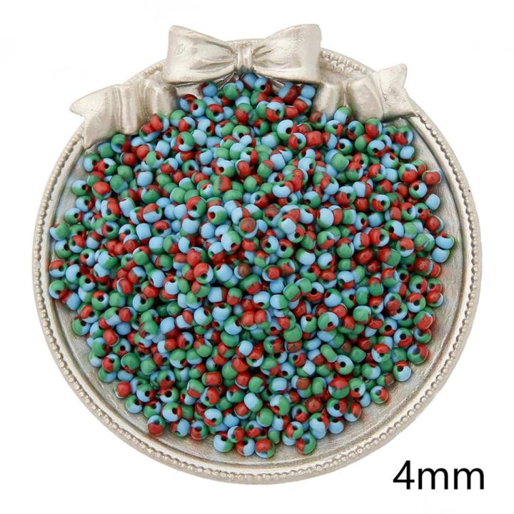 4mm 250pcs/20g/Bag Glass Beads Watermelon Beads For DIY Jewelry Making