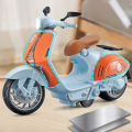 1/10 Alloy Mini Retro Diecast Model Classic Street Motorcycle Toy With Sound And Lights. 