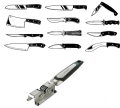 Manual Knife Sharpener – Handheld Kitchen Knife Grinder with Rotating Steel Wheel Sharpening Discs for Quick and Easy Blade Sharpening. 