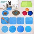Temu products with multiple designs, silicone pet mat, anti choking slow food bowl dispenser. 