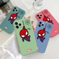 Hontinga for Samsung Galaxy Note 9 Case Cute Marvel Avengers Cartoon Spiderman Spider Man Phone Case Square Edge Silicone Cases Full Lens Cover Shockproof Protection Case. 